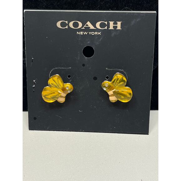 Coach Jewelry - Coach New York Gold-Tone & Enamel Bee Stud Earrings - Authentic & New with Tags